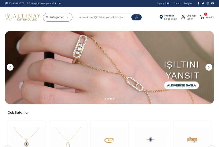 Altınay Kuyumculuk web sitesi